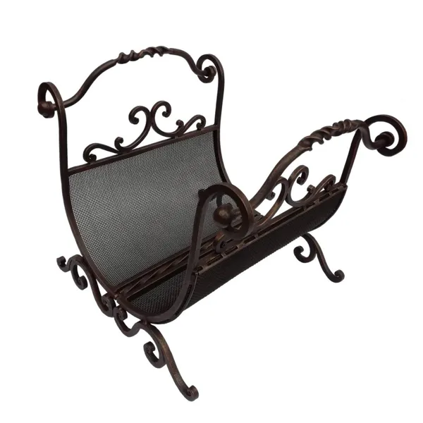 Дровница для камина кованная Д37 Серебро