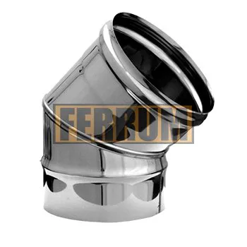 Ferrum Колено одностенное 2 секц. Угол 135° Ø100 мм (AISI 430  0.5 мм)