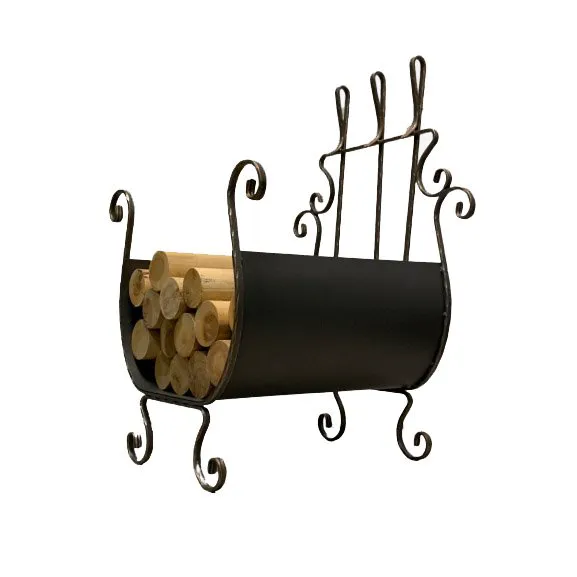 Кованая дровница с каминным набором 621AGK