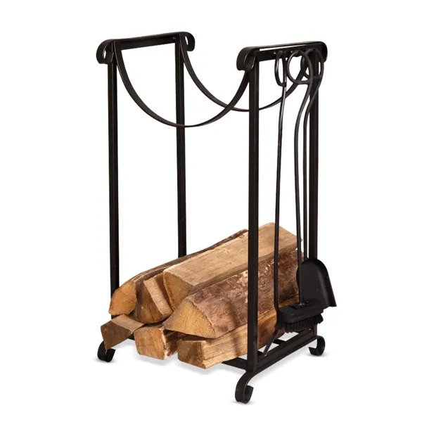 Кованая дровница с набором