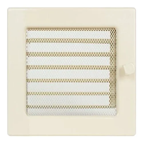 Вентиляционная решетка 170х170 мм. кремовый с жалюзи