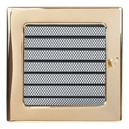 Вентиляционная решетка 170х170 мм. золото с жалюзи